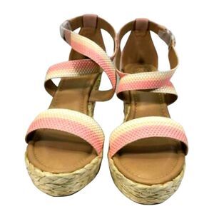 NWT Dolce by Mojo Moxy "Davenport" Strappy Espadrille Wedge Sandals Blush